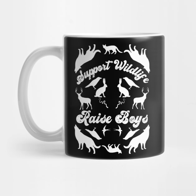 Support Wildlife Raise Boys, Mirrored Wild Animals Design by AddiBettDesigns